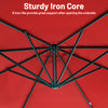 Costway 10 FT Patio Offset Umbrella w/8 Ribs Cross Base Tilt Claret