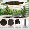 Costway 10 FT 112 LED Solar-Lighted Patio Market Umbrella Crank Tilt Outdoor Coffee