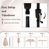 Costway 13 FT Large Patio Umbrella with LED Solar Lights Crank Handle 12 Heavy-Duty Ribs Beige