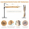 Costway 10'x13' Patio Offset Cantilever Umbrella Aluminum 360° Rotation Tilt Beige