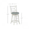 Sawyer Faux Leather Counter-Height Stool - Cream and Blue|Tabouret Sawyer de hauteur comptoir en similicuir - crème et bleu