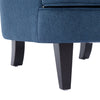 Arcadia Vintage-Inspired Lounge Chair with Nailhead Trim and Curved Backrest, Navy Blue | Arcadia Fauteuil de Salon d'Inspiration Vintage a Clous Decoratifs et Dossier Courbe, Bleu Marine