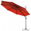 Costway 11ft Patio Offset Umbrella Cantilever Rotation Aluminum Tilt Cross Base Orange