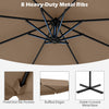 Costway 10 FT Offset Hanging Umbrella Patio Cantilever Umbrella with Cover Brown