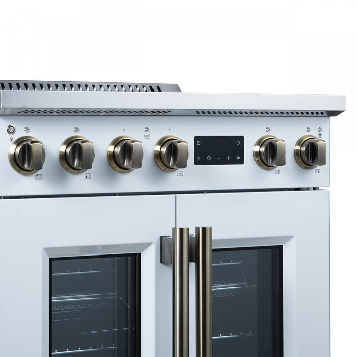 Forno Torino French Door 30 Inch White Induction Range, 4.32 cu.ft. - FFSIN0950-30WHT Electric Range