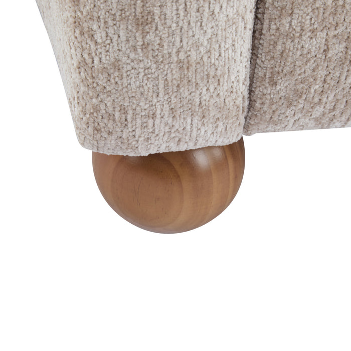 Wingate Cozy Wingback Armchair with Premium Fabric and Solid Wood Legs, Beige Brown