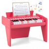 Costway 25 Keys Digital Piano with Music Stand,Teaching Mode,Lighted Keys, Adjustable Speed Pink