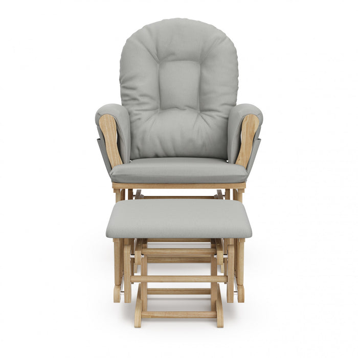 Storkcraft Hoop Glider and Ottoman - Natural/Light Gray