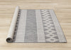Jackson Grey White Patterned Rows Rug, 7'10" x 10'6" Outdoor Area Rug | Tapis Jackson gris blanc a motifs en rangees, 7'10" x 10'6"