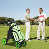 Goplus Folding 4 Wheels Golf Push Cart W/bag Scoreboard Adjustable Handle Green