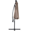 Costway 10FT Patio Offset Umbrella Solar LED 360degrees Rotation Brown