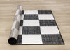 Covington Black White Checkered Pattern Rug, 7'10" x 10'6" Indoor Area Rug | Tapis Covington a Carreaux Noir et Blanc, 7'10" x 10'6"