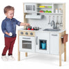 Costway Kids Kitchen Playset Wooden Pretend Play Chef Toy W/ Microwave & Accessories
