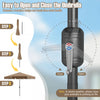 Costway 10 FT Patio Umbrella with Crank Tilt Adjustment Ruffles Vented Top 8 Ribs Brown