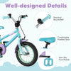 Costway 12" Kids Bike With Adjustable Saddle Handlebar Removable Training Wheels Handbrake Blue