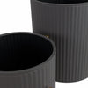 Iron 23" Ridges Grey Planter on Gold Metal Stand - Set of 2|Cache-pot strié de 23 po en fer gris sur support en métal doré - ensemble de 2