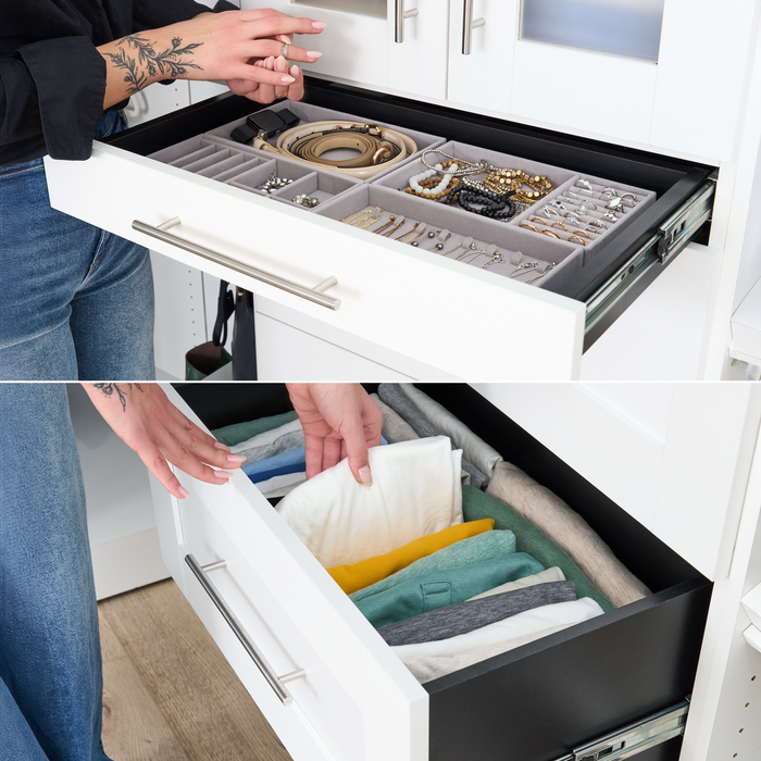 Bestar Florence 61\" Modular Reach-In/Walk-In Closet System with Shelves and Drawers Shaker Style - White