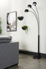 Black 3-Light Arc Floor Lamp