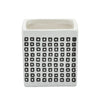 Ceramic Square 4" Dotted Pen Holder - Black and White|Porte-crayon carré de 4 po en céramique à motif de points - noir et blanc