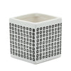 Ceramic Square 4" Dotted Pen Holder - Black and White|Porte-crayon carré de 4 po en céramique à motif de points - noir et blanc