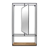 Wood and Metal 36" Wall Shelf with Mirror - Black and Brown | Étagère murale de 36 po en bois et en métal avec miroir - noire et brune
