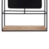 Wood and Metal 36" Wall Shelf with Mirror - Black and Brown | Étagère murale de 36 po en bois et en métal avec miroir - noire et brune