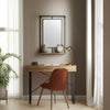 Wood and Metal 36" Wall Shelf with Mirror - Black and Brown | Étagère murale de 36 po en bois et en métal avec miroir - noire et brune