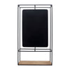 Wood and Metal 36" Wall Shelf with Mirror - Black and Brown | Étagère murale de 36 po en bois et en métal avec miroir - noire et brune