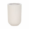 Ceramic 7\" Ridged Vase - White