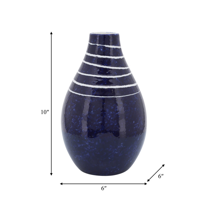 Ceramic 10\" Primeval Vase - Blue