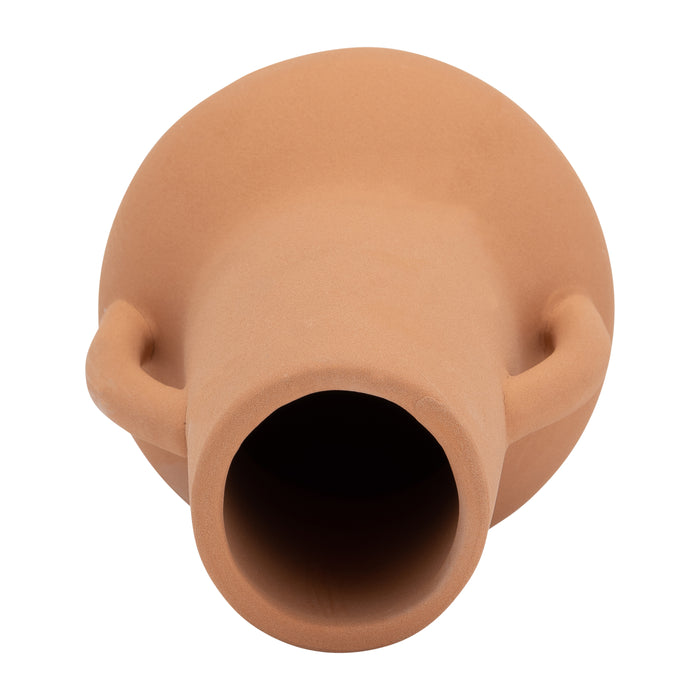 Ceramic 8\" Vase with Handles - Terracotta