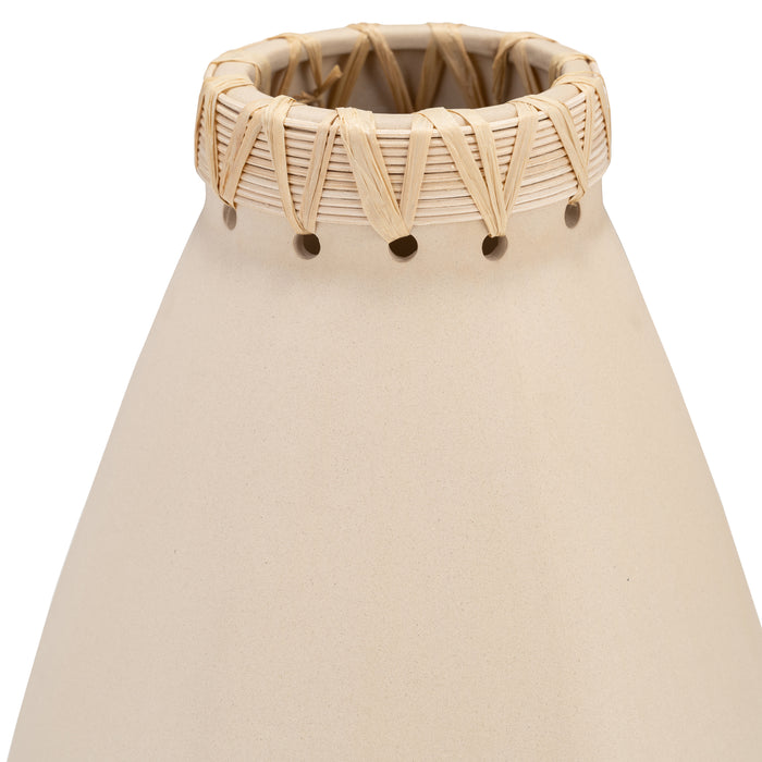 Ceramic 10\" Vase with Weaving - Natural