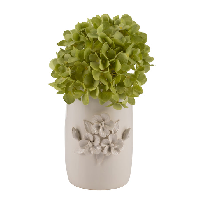 Ceramic 8\" Flower Bunch Vase - Ivory