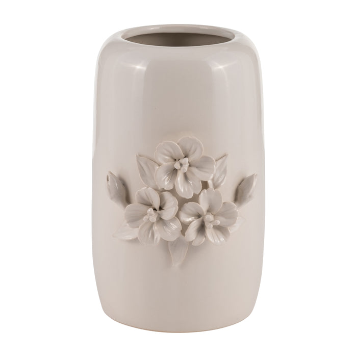 Ceramic 8\" Flower Bunch Vase - Ivory