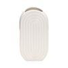 Ceramic 9" Oval Ridged Vase - White|Vase ovale strié de 9 po en céramique - blanc