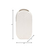 Ceramic 9" Oval Ridged Vase - White|Vase ovale strié de 9 po en céramique - blanc