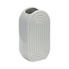 Ceramic 9\" Oval Ridged Vase - Glacier