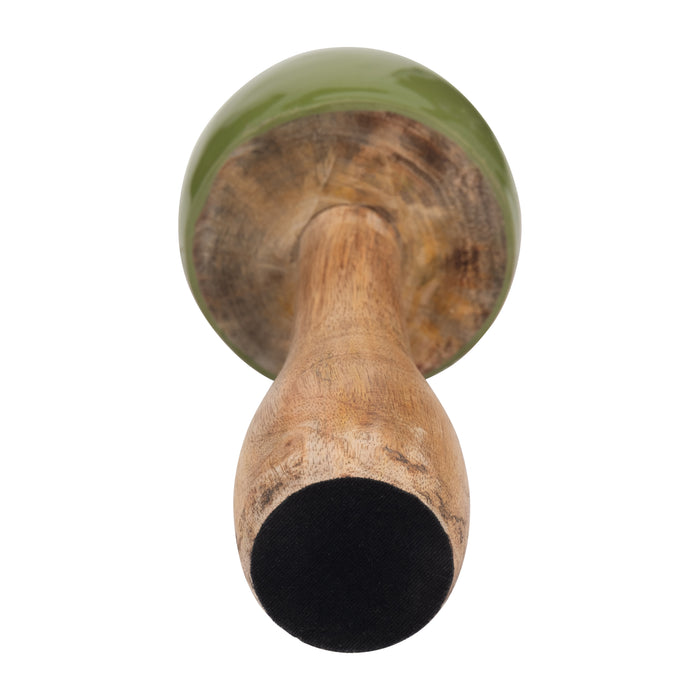 Wood 10\" Coned Mushroom - Olive