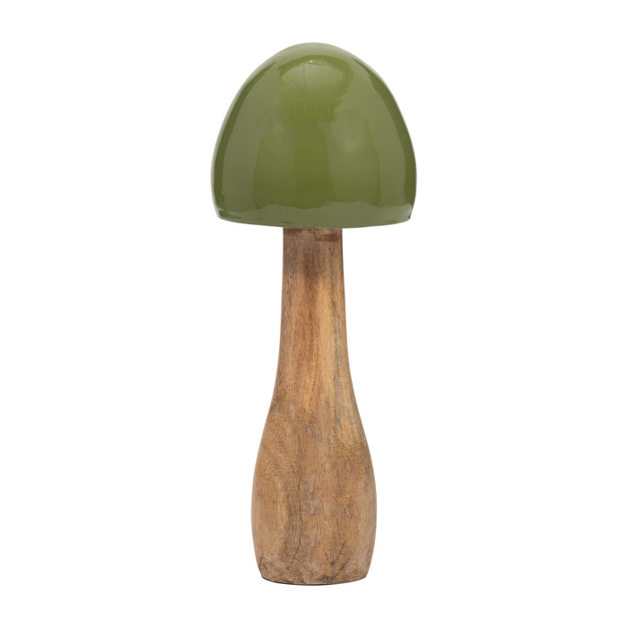 Wood 10\" Coned Mushroom - Olive
