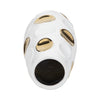 13" Circle Emobossed Vase - White and Gold | Vase embossé de cercles de 13 po - blanc et doré