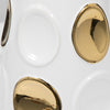 13" Circle Emobossed Vase - White and Gold | Vase embossé de cercles de 13 po - blanc et doré