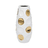 13" Circle Emobossed Vase - White and Gold | Vase embossé de cercles de 13 po - blanc et doré
