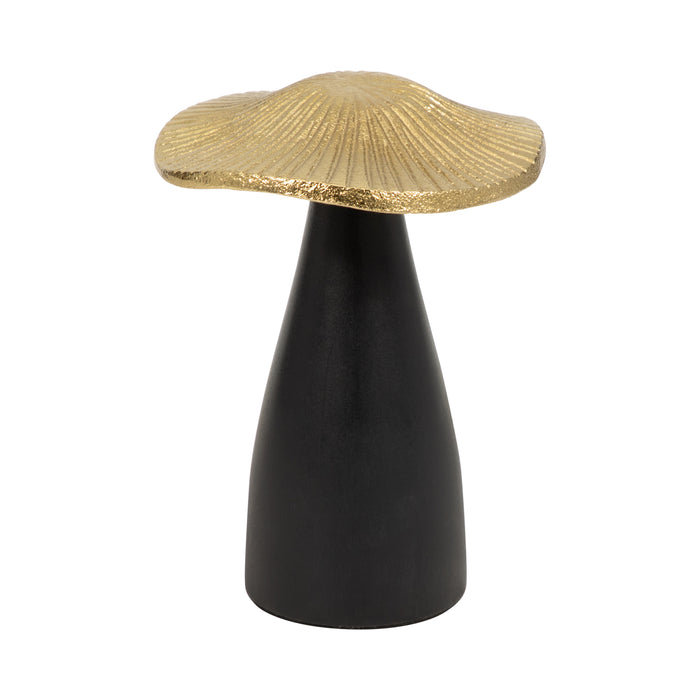 Metal 6\" Mushroom Decor - Black and Gold
