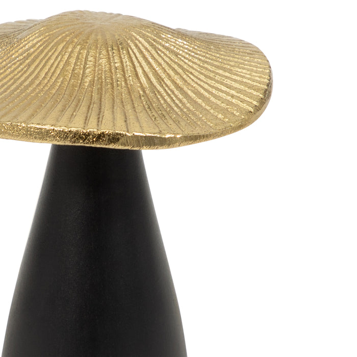 Metal 6\" Mushroom Decor - Black and Gold