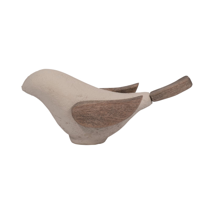 Ecomix - 10\" Bird Decoration - Ivory