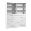 Bestar Florence 71\" Modular Reach-In/Walk-In Closet System with Shelves and Drawers Slab Style - White