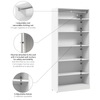 Bestar Florence 35" Modular Reach-In/Walk-In Closet System with Shelves - White|Système de garde-robe et pièce-penderie modulaire Florence de Bestar de 35 po avec tablettes - blanc