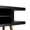 Manhattan Comfort Utopia 70.47" TV Stand with Splayed Wooden Legs & 4 Shelves - Black|Meuble pour téléviseur Utopia de Manhattan Comfort de 70,47 po avec pattes évasées en bois et 4 tablettes - noir