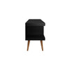 Manhattan Comfort Utopia 70.47" TV Stand with Splayed Wooden Legs & 4 Shelves - Black|Meuble pour téléviseur Utopia de Manhattan Comfort de 70,47 po avec pattes évasées en bois et 4 tablettes - noir