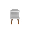 Manhattan Comfort Utopia 70.47" TV Stand with Splayed Wooden Legs & 4 Shelves - White|Meuble pour téléviseur Utopia de Manhattan Comfort de 70,47 po avec pattes évasées en bois et 4 tablettes - blanc